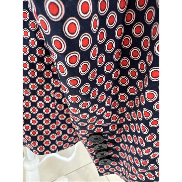 Michael Kors Womens Blazer Jacket Size 14 Blue/Red Geometric Circle Print - Picture 5 of 10